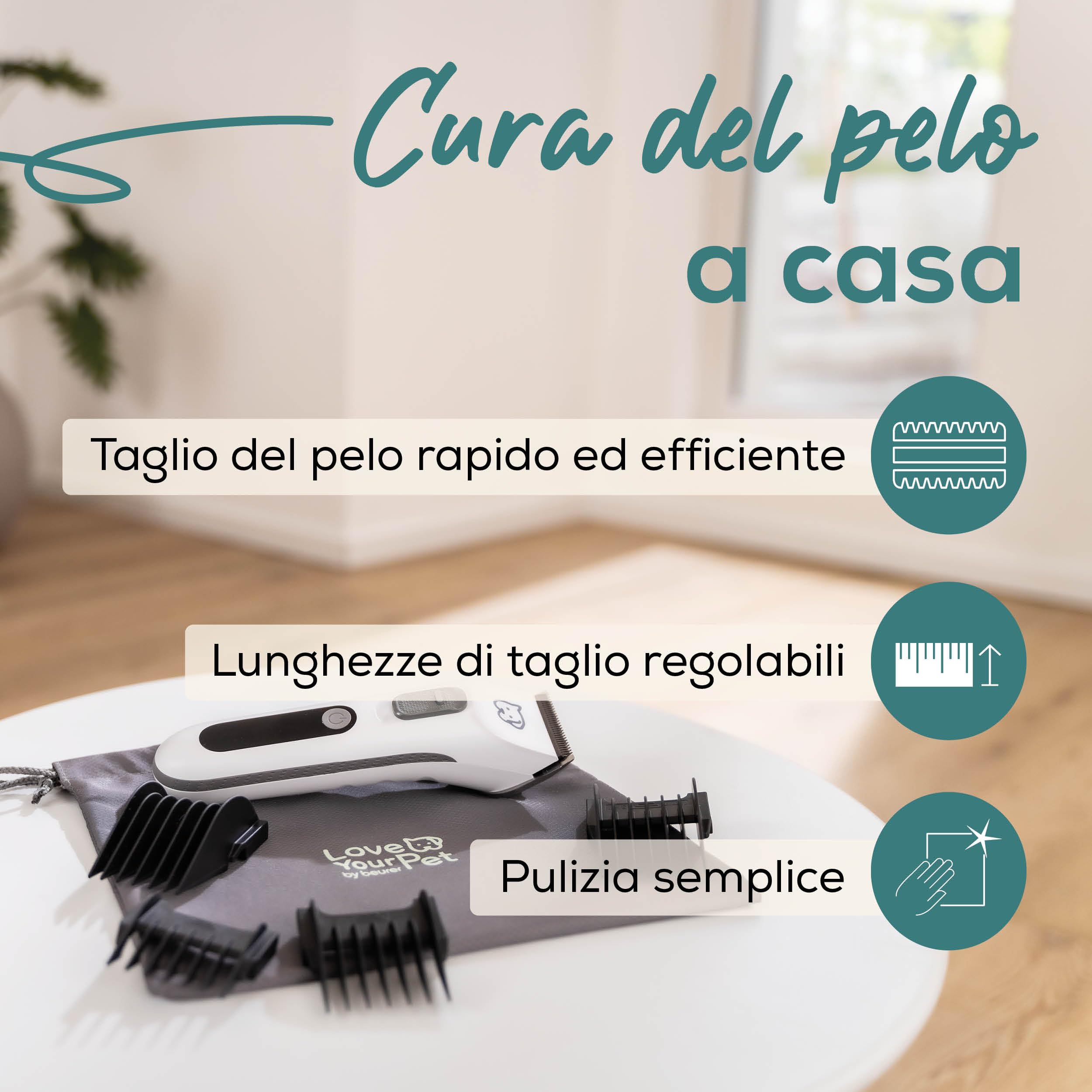 beurer-love-your-pet-tosatrice-fluffy-per-cani-e-gatti-set-da-9-pezzi-lama-in-ac image 3