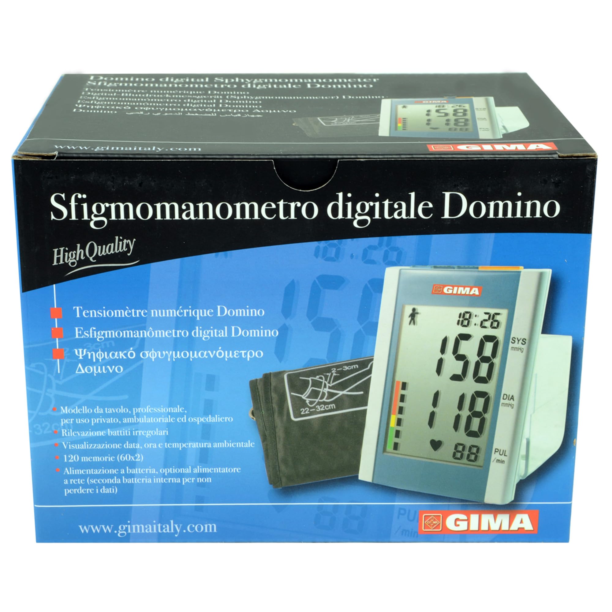 gima-32803-sfigmomanometro-digitale-domino-con-orologio-da-tavolo-e-allarmi image 2