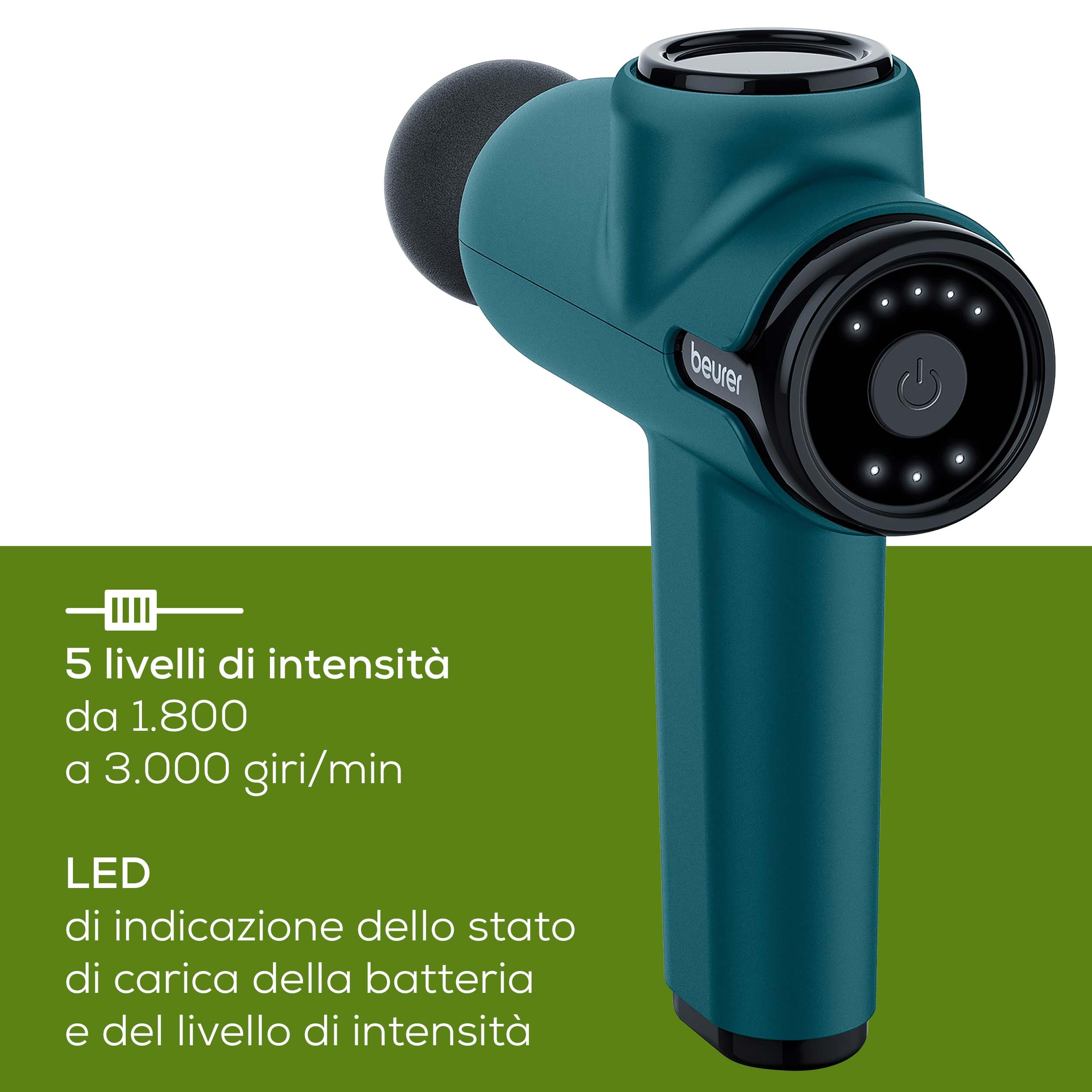beurer-mg-99-massage-gun-compatta-con-4-accessori-e-5-livelli-batteria-5-ore image 3