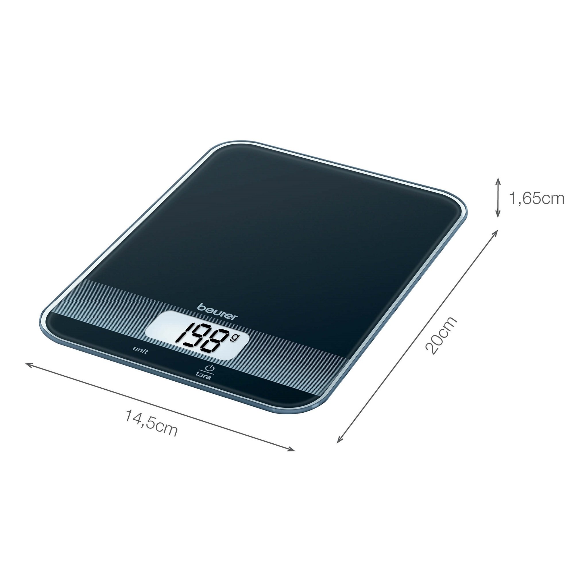 beurer-ks-19-bilancia-da-cucina-in-vetro-di-sicurezza-ultra-piatta-display-lcd-c image 3