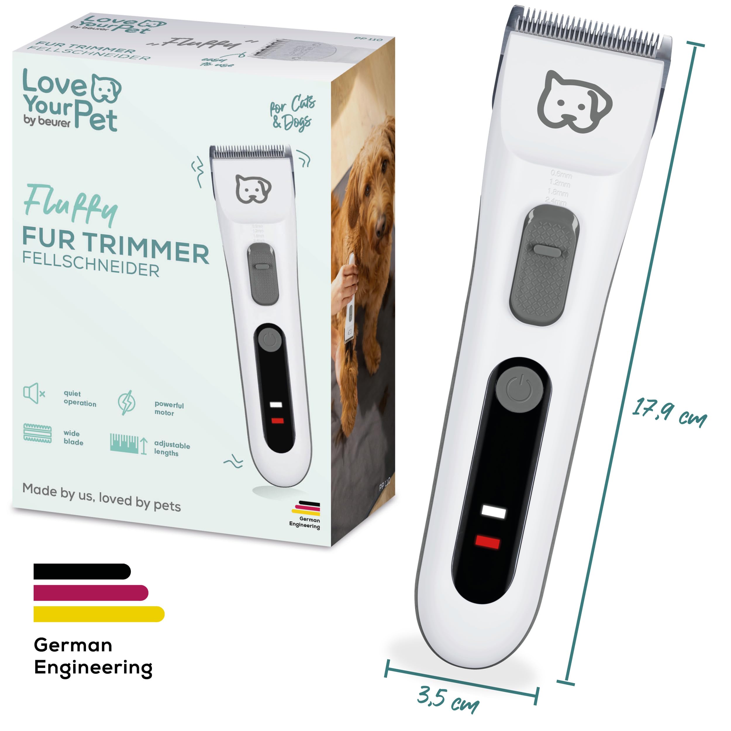 beurer-love-your-pet-tosatrice-fluffy-per-cani-e-gatti-set-da-9-pezzi-lama-in-ac image 8