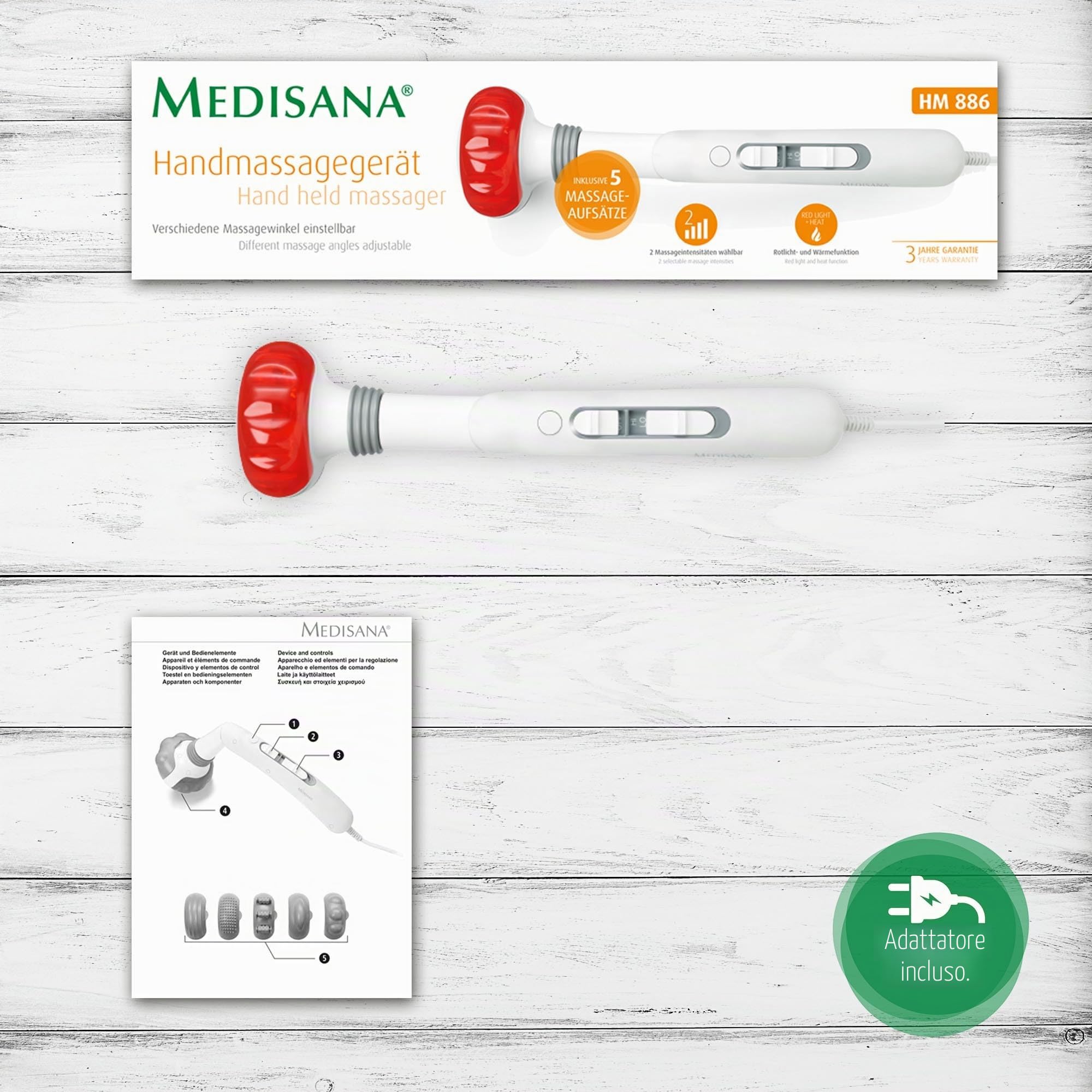 medisana-hm-886-massaggiatore-manuale-elettrico-con-calore-e-luce-rossa-5-access image 6