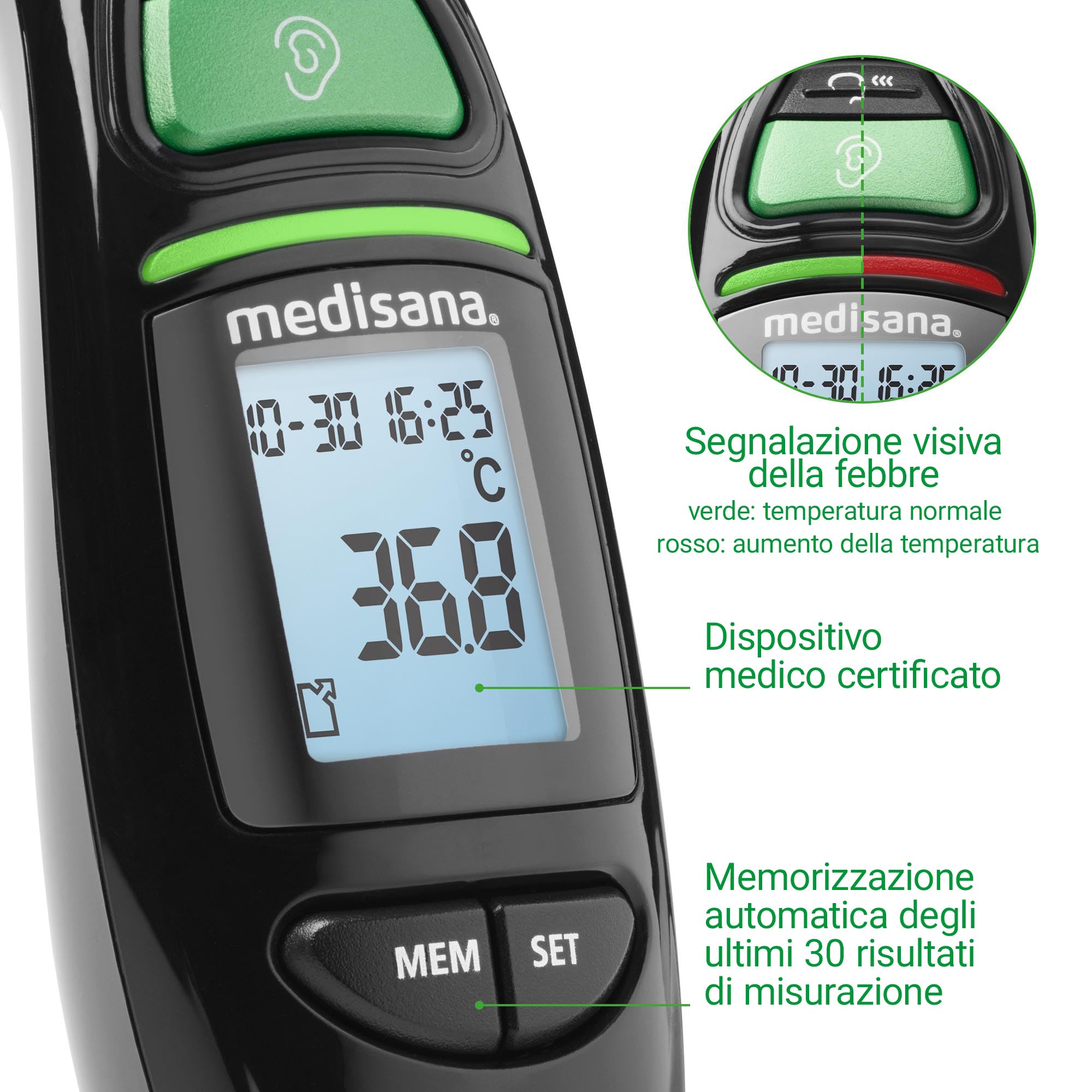 medisana-tm-750-termometro-digitale-infrarossi-6-in-1-frontale-e-auricolare-con- image 5