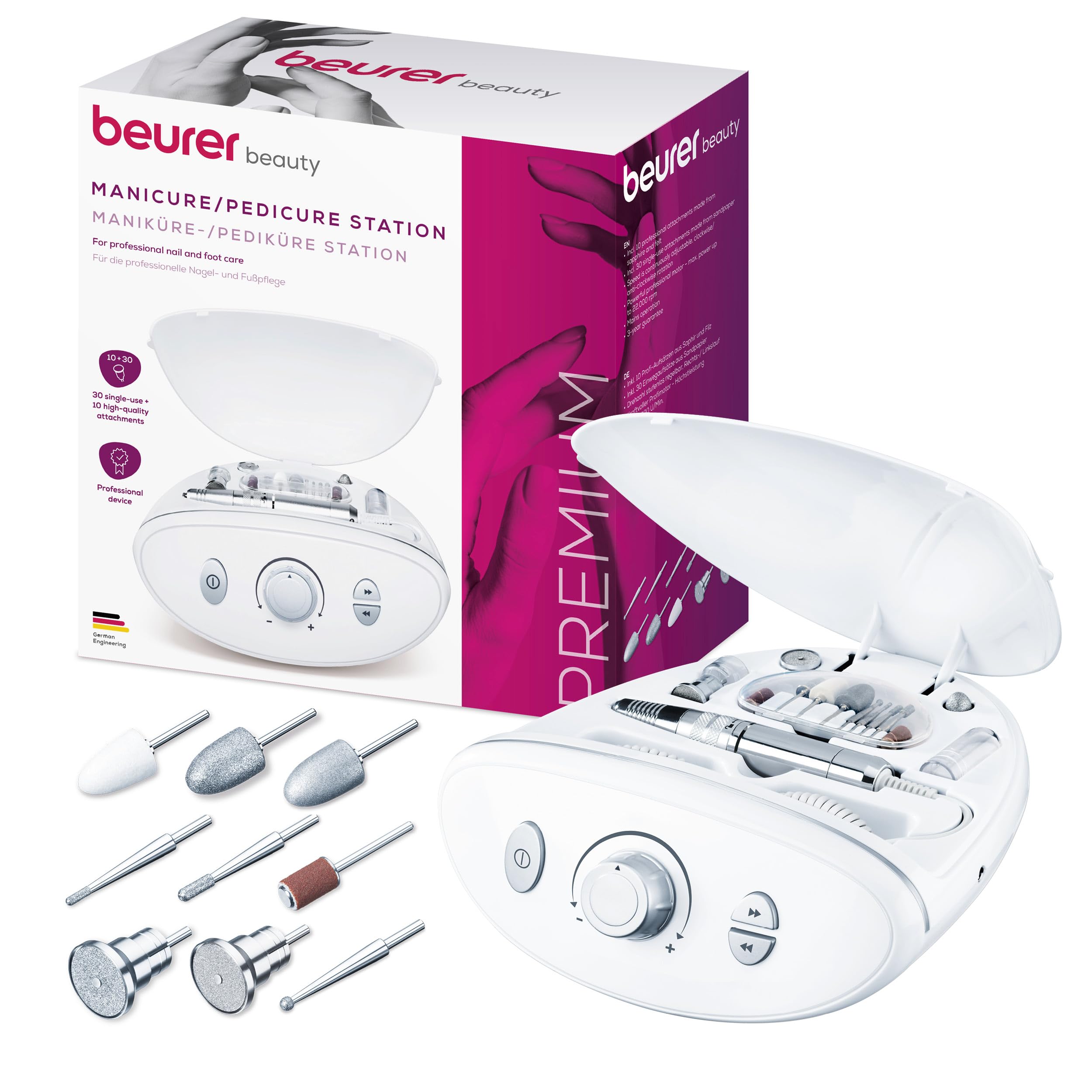 beurer-mp-100-set-professionale-manicure-e-pedicure-con-10-accessori-e-30-punte- image 1