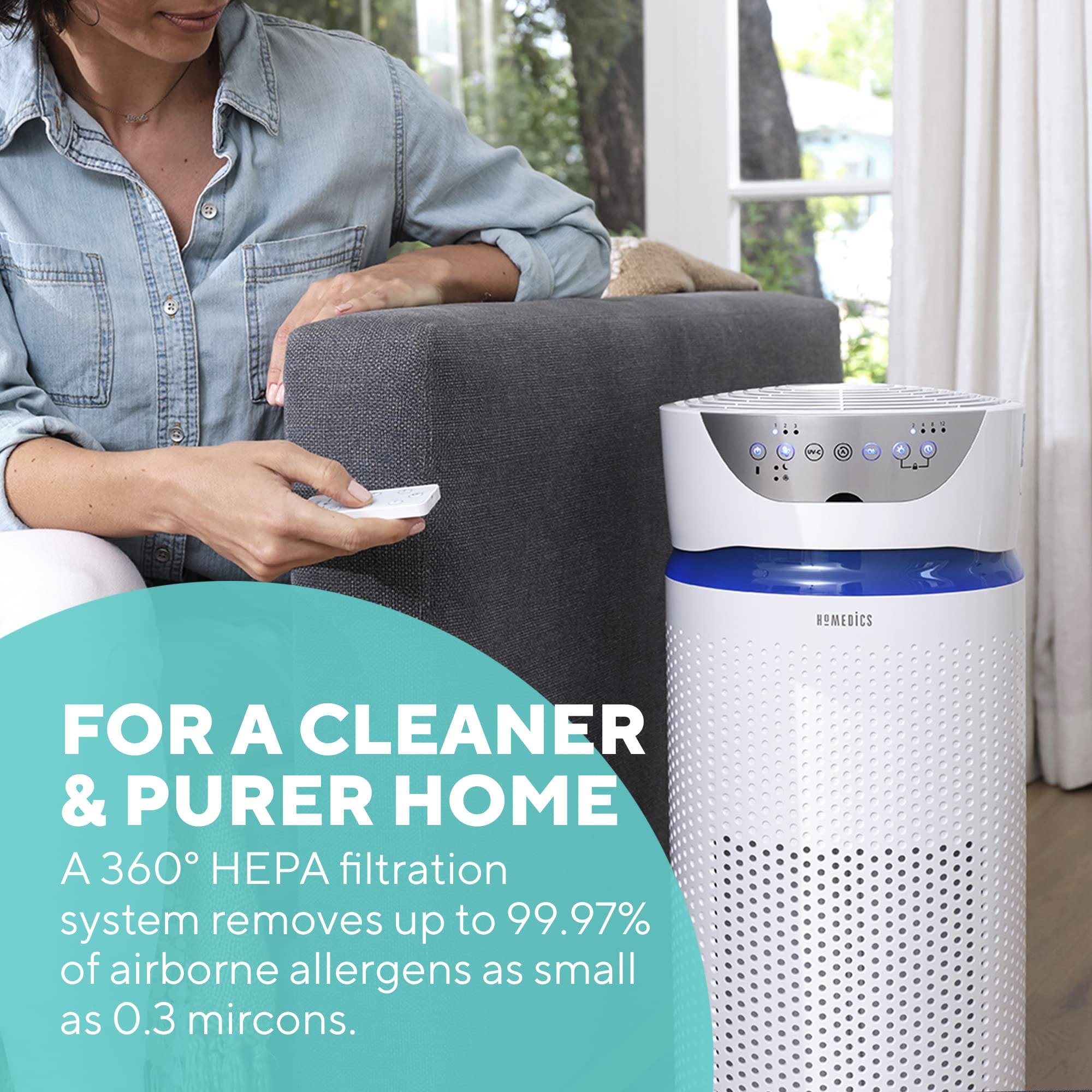 homedics-totalclean-5-in-1-deluxe-purificatore-d-aria-con-filtro-hepa image 3
