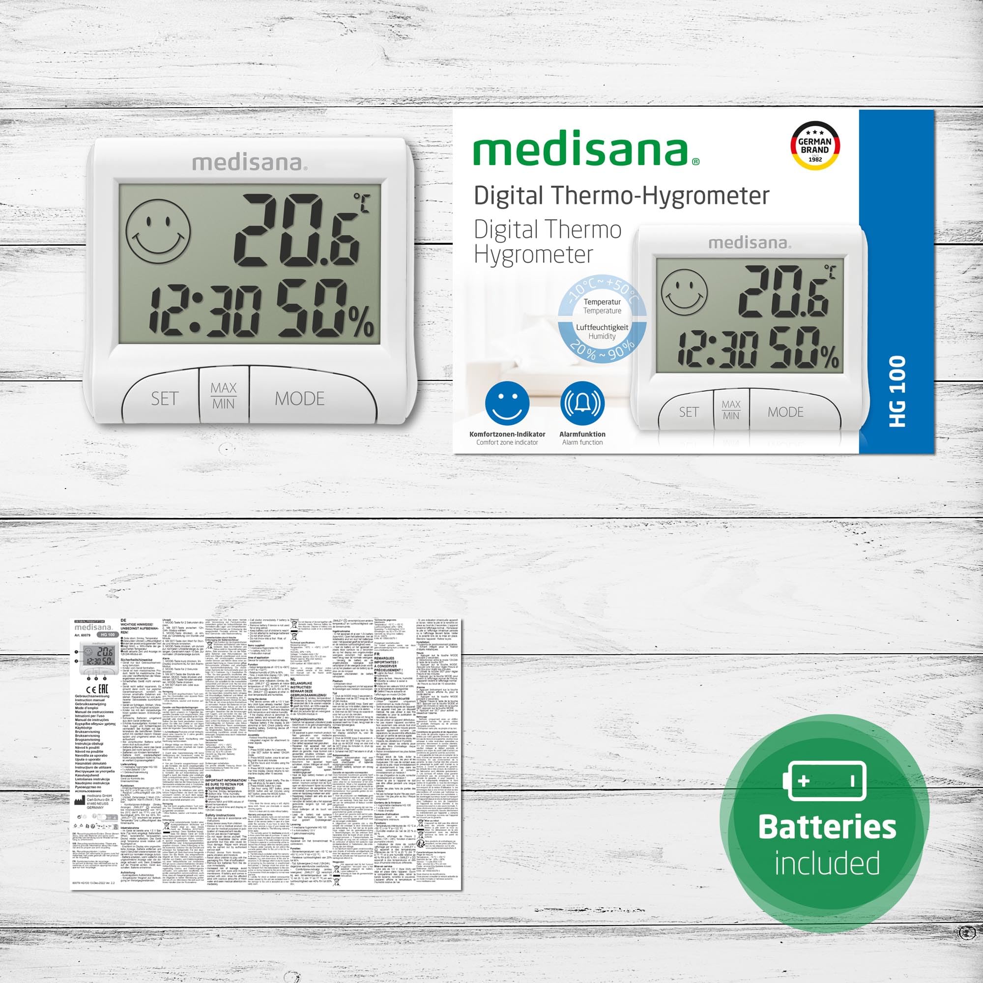medisana-hg-100-igrometro-digitale-con-termometro-ambiente-indicatore-comfort-me image 6