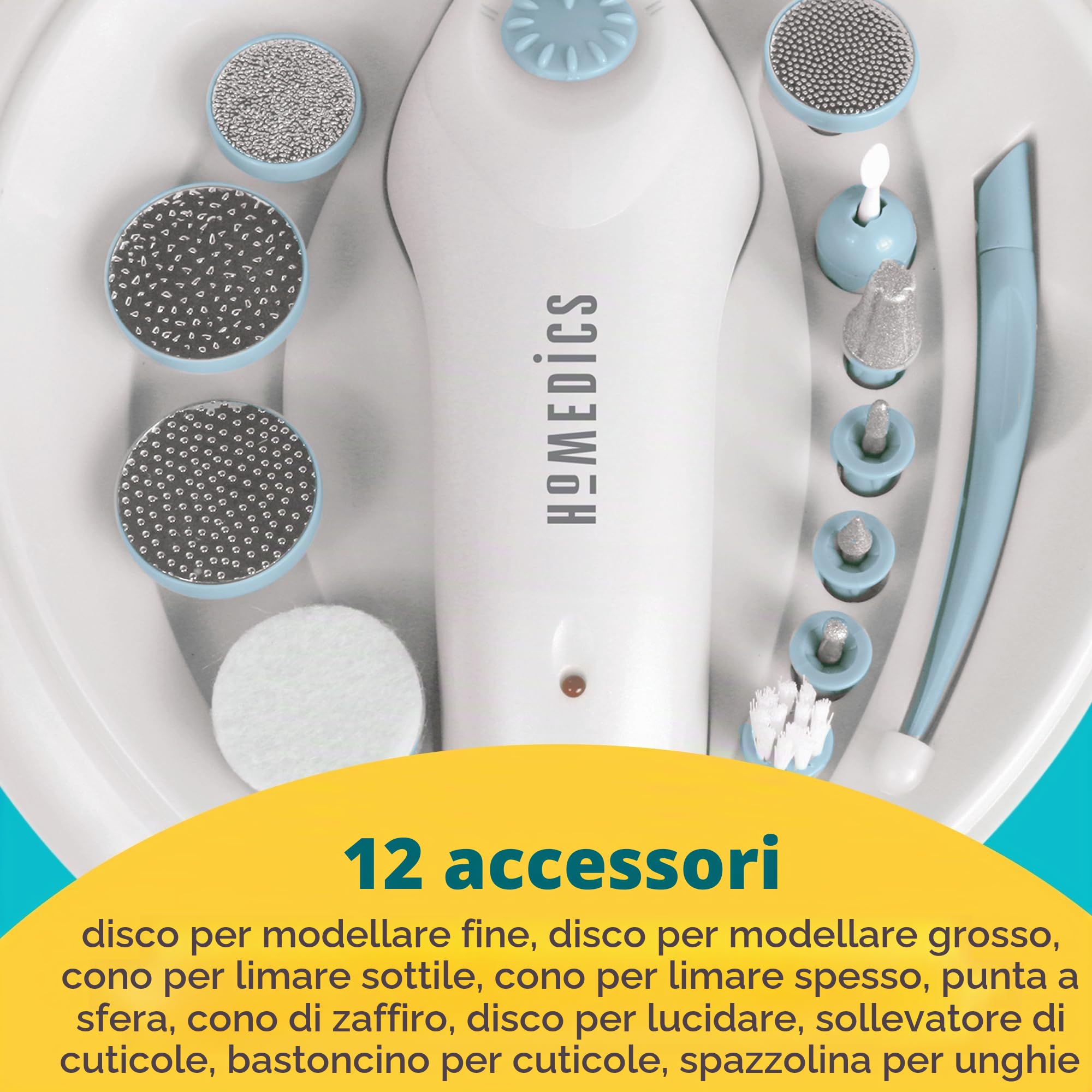 homedics-set-manicure-e-pedicure-elettrico-con-vaschetta-idromassaggio-e-12-acce image 3