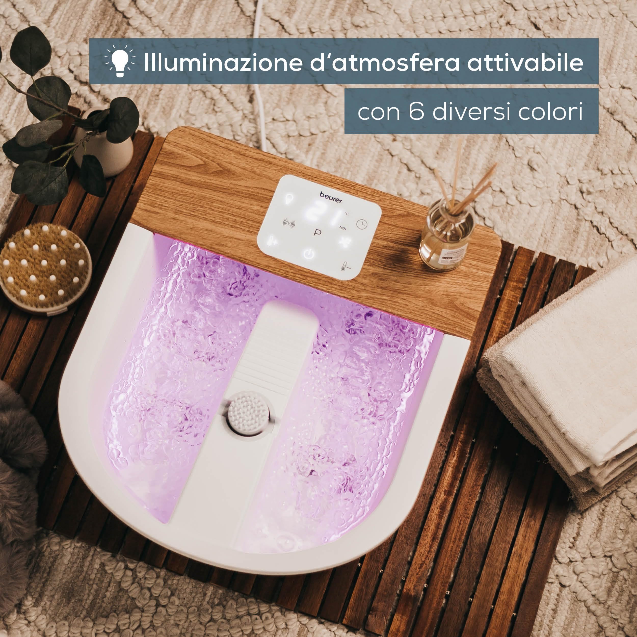 beurer-fb-65-idromassaggiatore-plantare-con-riscaldamento-luce-ambiente-e-stazio image 5
