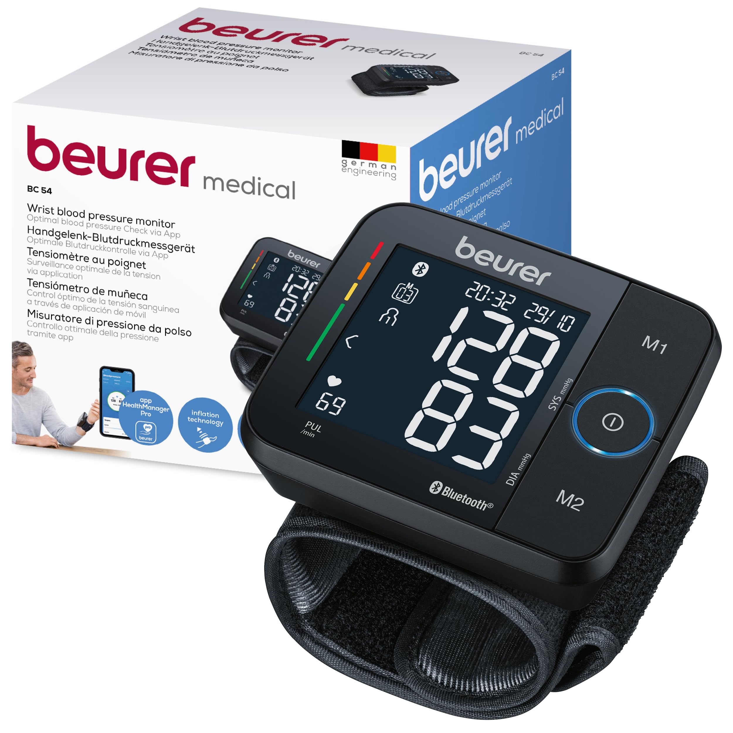 beurer-bc-54-misuratore-di-pressione-da-polso-con-app-tecnologia-di-gonfiaggio-r image 1
