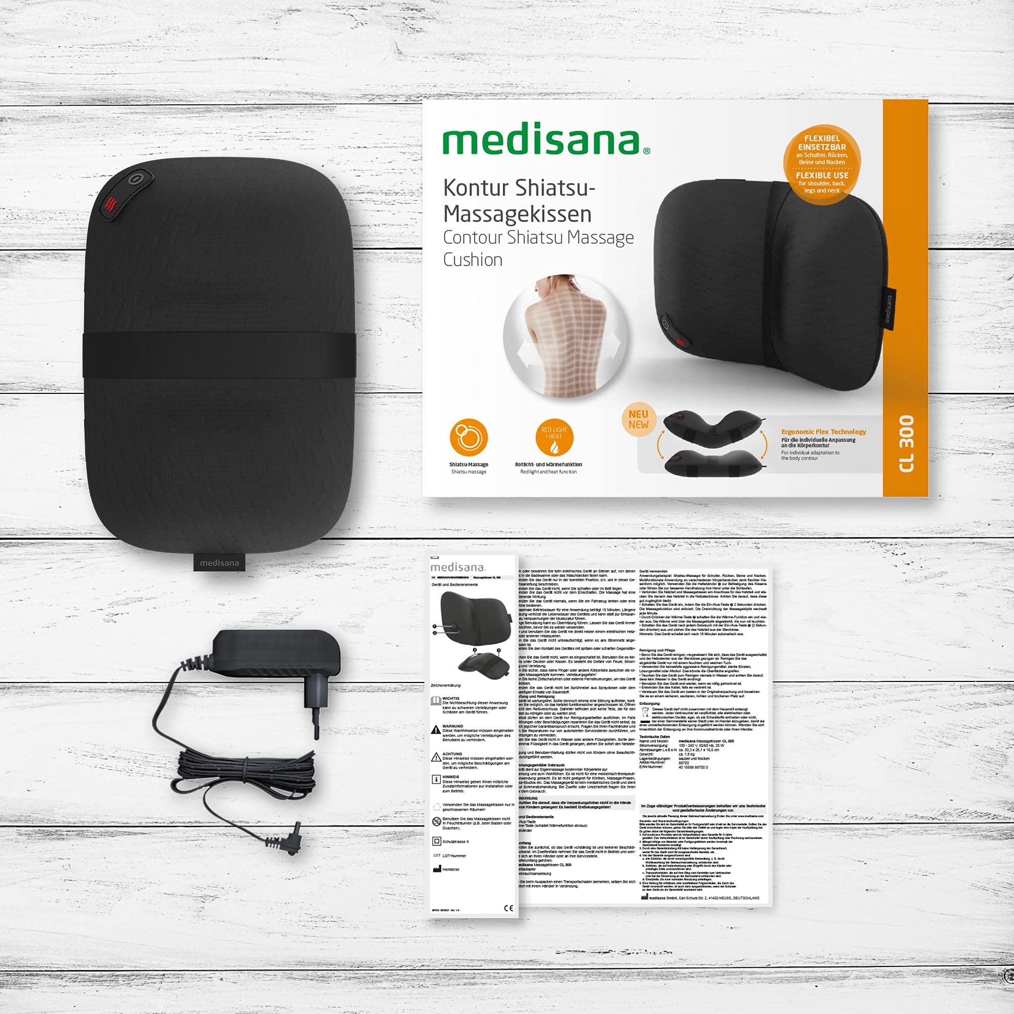medisana-cl-300-cuscino-massaggiante-shiatsu-con-calore-4-teste-rotanti-e-regola image 6