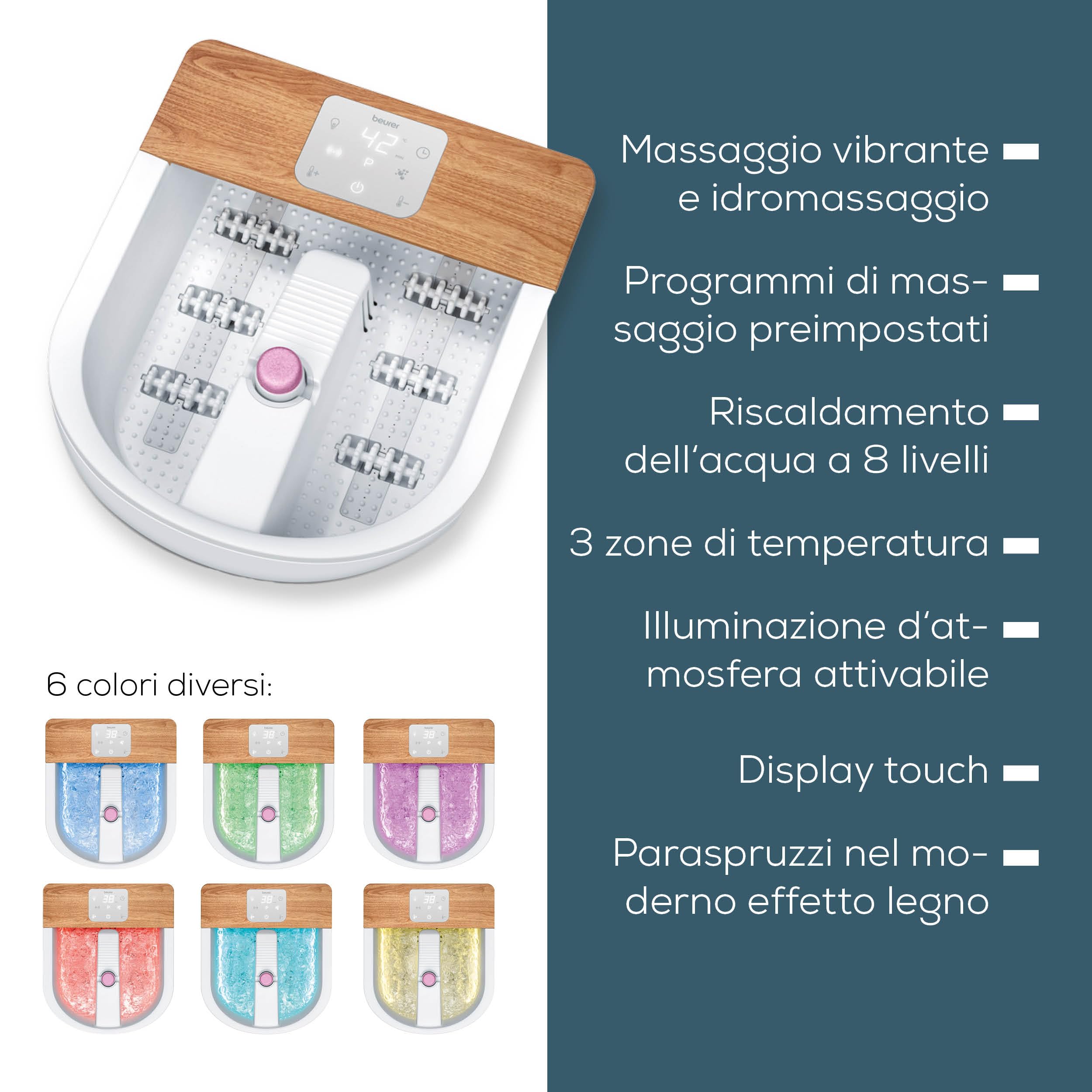 beurer-fb-65-idromassaggiatore-plantare-con-riscaldamento-luce-ambiente-e-stazio image 7