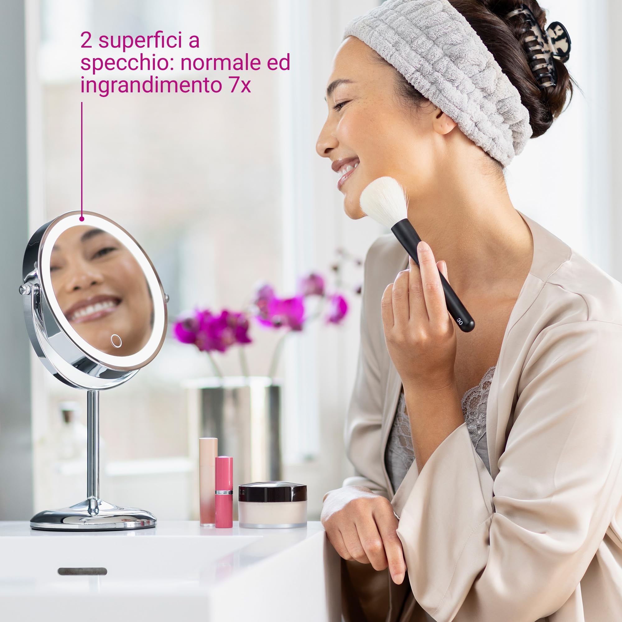 medisana-cm-844-specchio-trucco-con-luce-led-ingrandimento-7x-superfici-rotanti- image 5