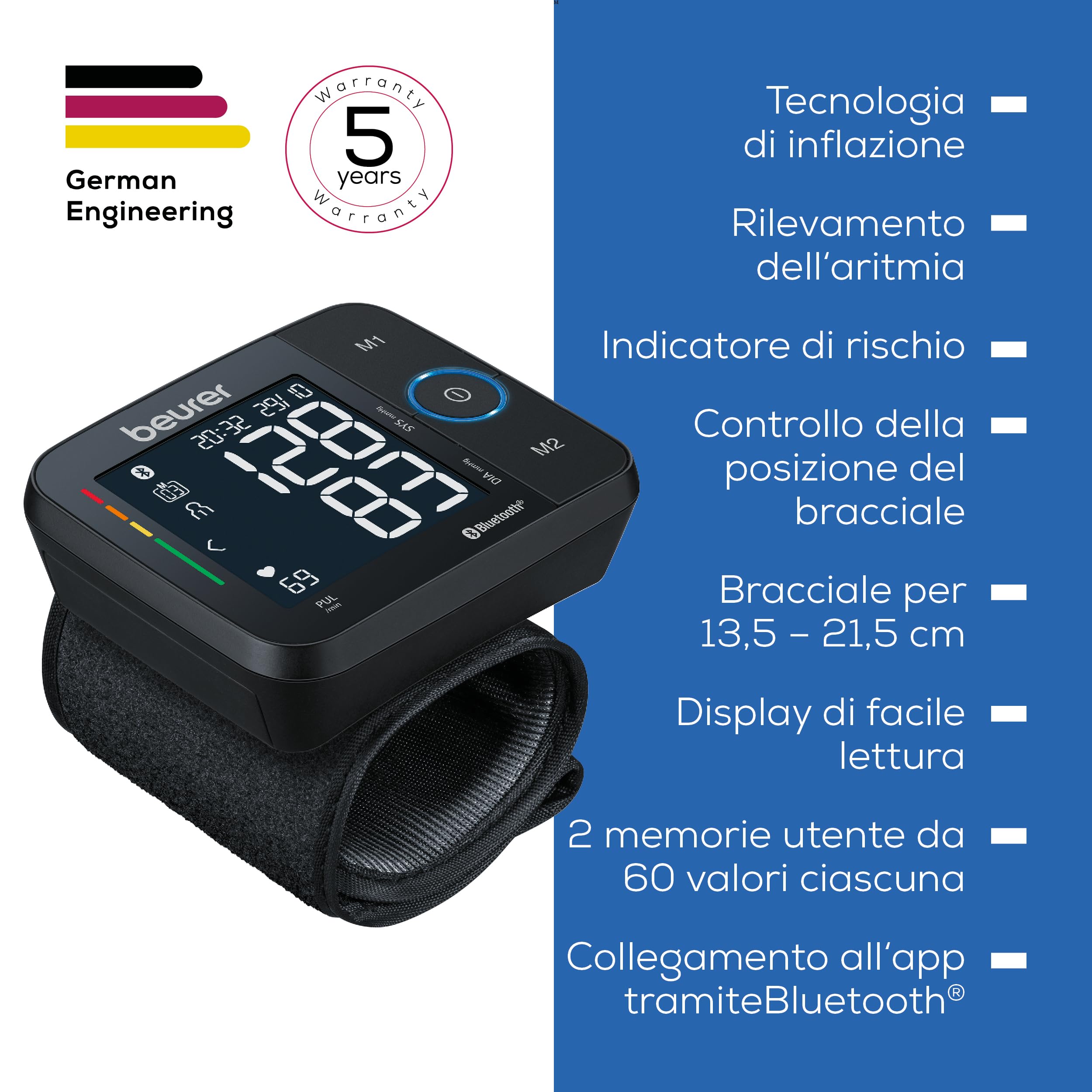 beurer-bc-54-misuratore-di-pressione-da-polso-con-app-tecnologia-di-gonfiaggio-r image 8