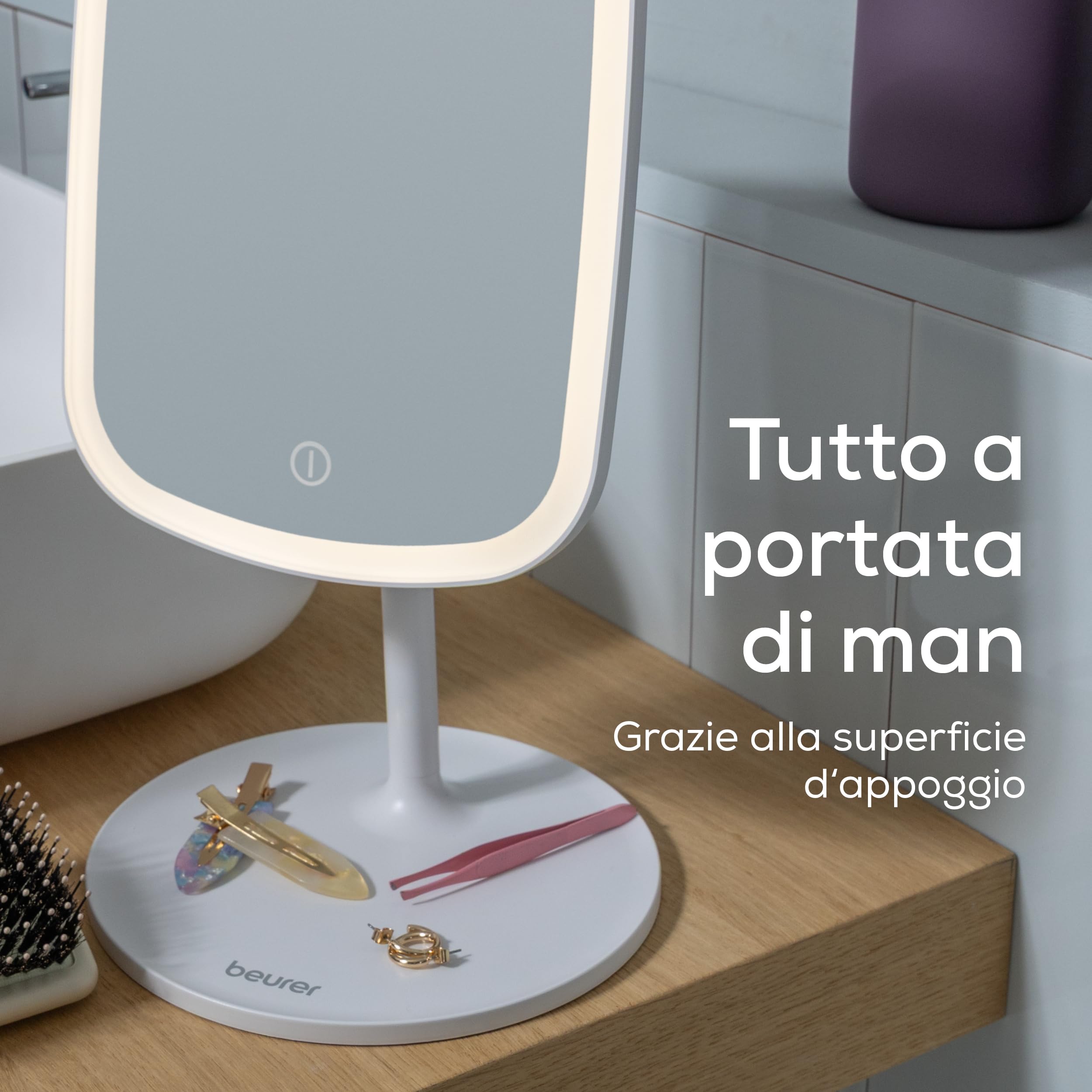 beurer-bs-47-specchio-cosmetico-led-ricaricabile-con-supporto-magnetico-360 image 4