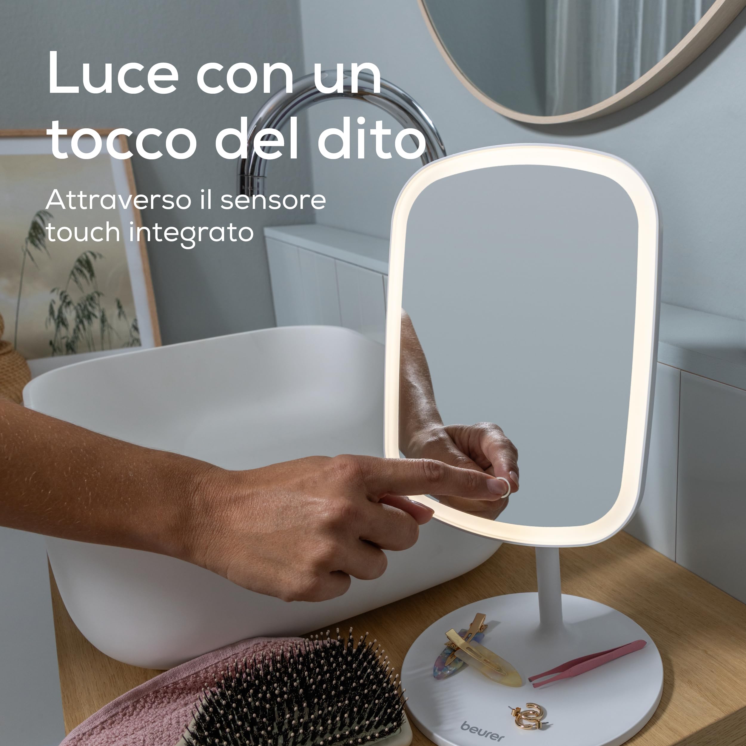 beurer-bs-47-specchio-cosmetico-led-ricaricabile-con-supporto-magnetico-360 image 2