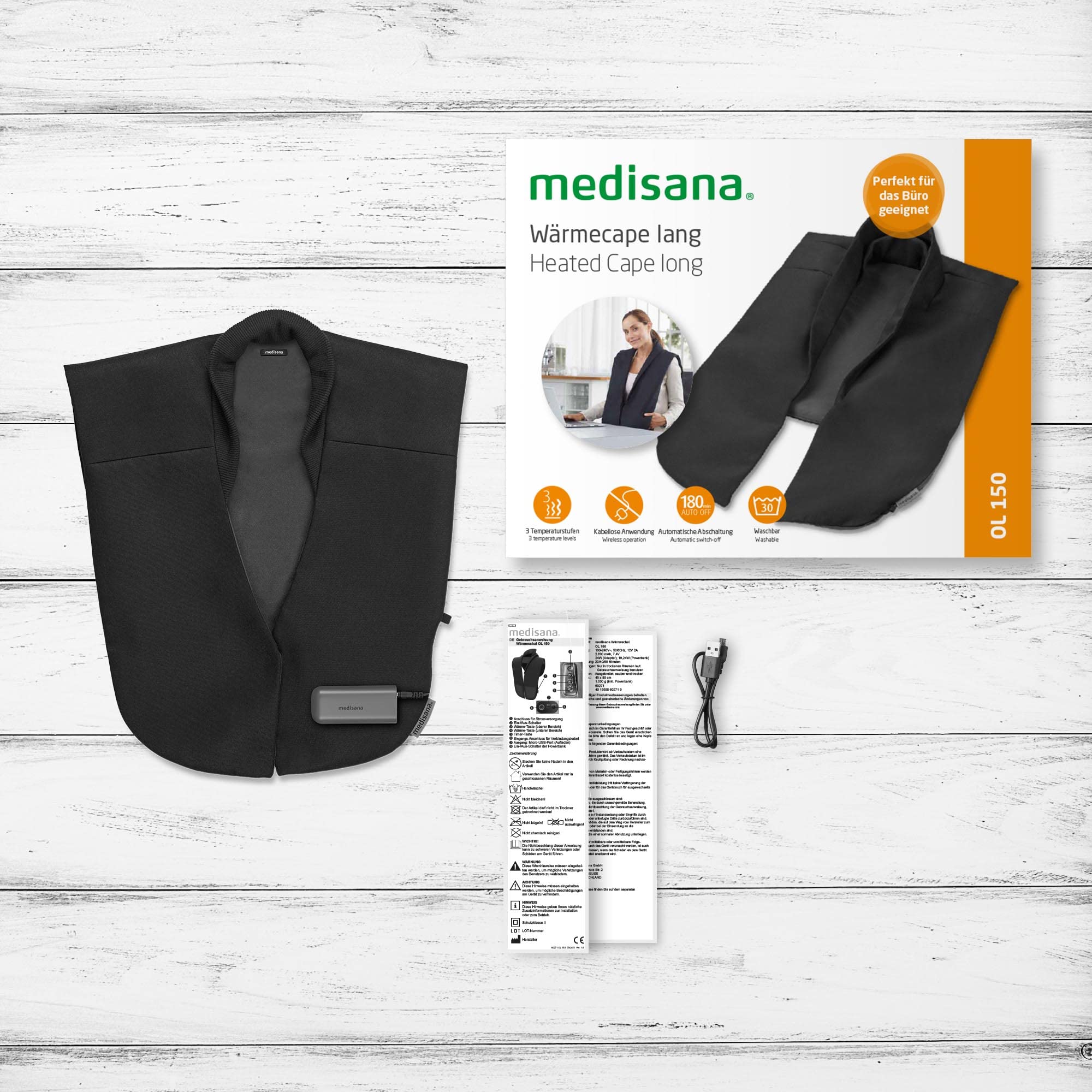 medisana-ol-150-cappa-riscaldante-senza-fili-con-powerbank-3-temperature image 6