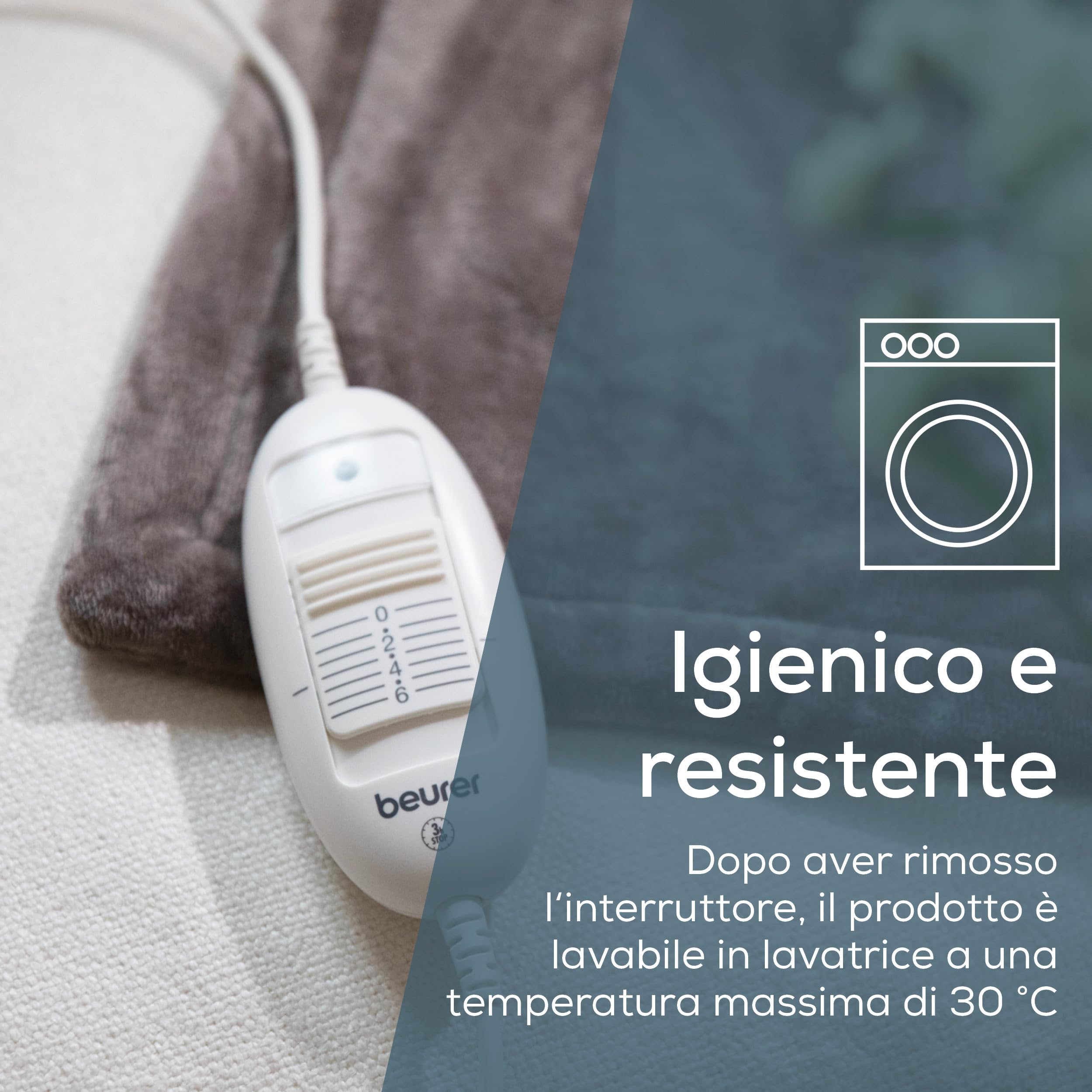 beurer-hd-75-cosy-coperta-elettrica-taupe-6-livelli-di-calore-spegnimento-automa image 6