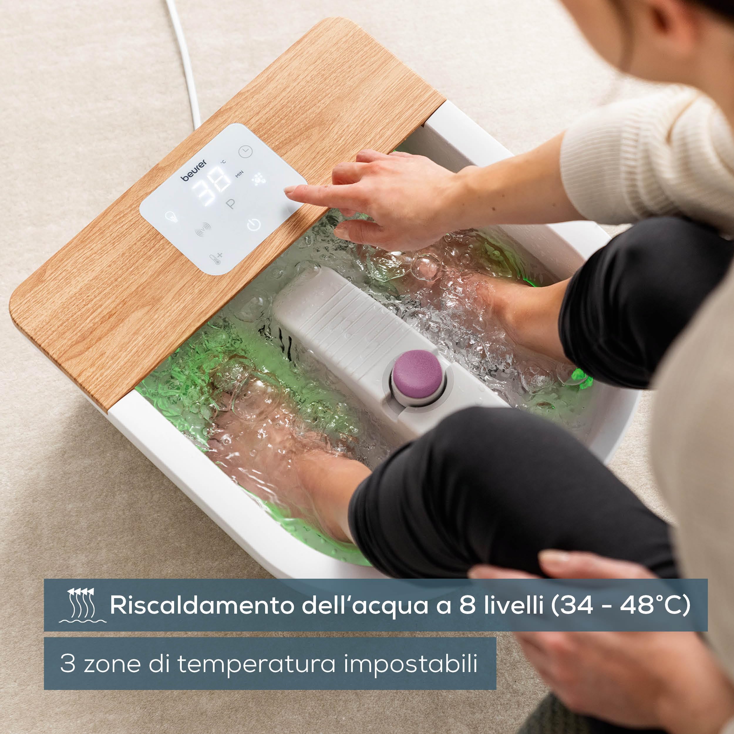 beurer-fb-65-idromassaggiatore-plantare-con-riscaldamento-luce-ambiente-e-stazio image 4
